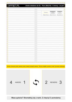 Ulotki składane do DL  Pion (99x210 mm) - 4 strony - na pół - Przygotowanie projektu