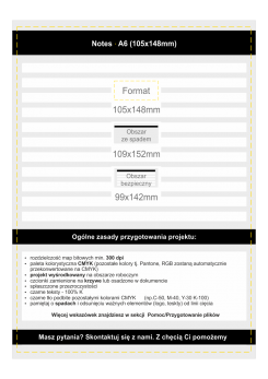 Notesy klejone A6 (105x148 mm) - Przygotowanie projektu